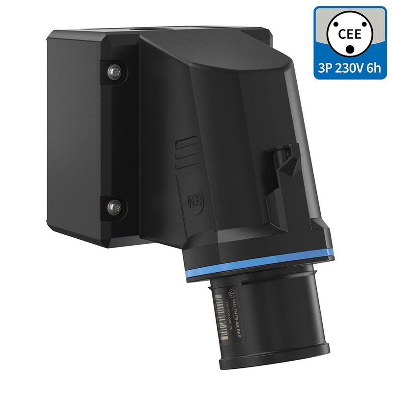 Walther Werke - CEE-Gerätestecker (IEC 60309) CEE NEO Wandgerätestecker FW734306CC schräg 32A 3P 6h