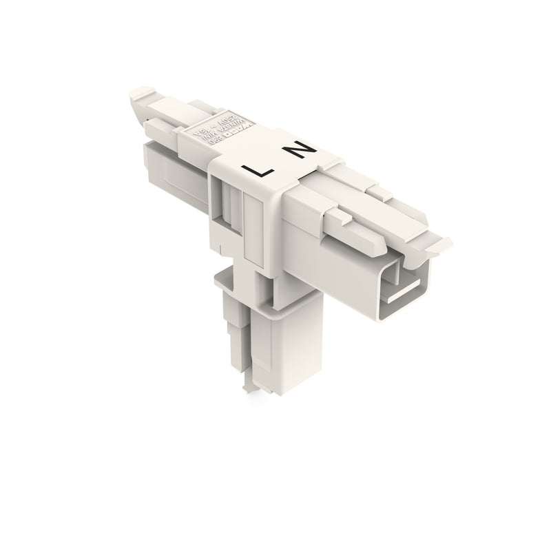 WAGO - Kompaktverteiler für steckbare Gebäudeinstallation T-Verteiler 2-polig 890-1665 Kod. A,weiß − 25 Stück