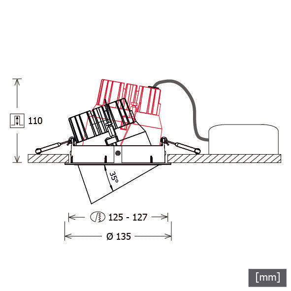LTS Licht&Leuchten - Downlight/Strahler/Flutlicht LED-Einbaustrahler CSA-R502.930.FL/D.sw 930, DALI, sw