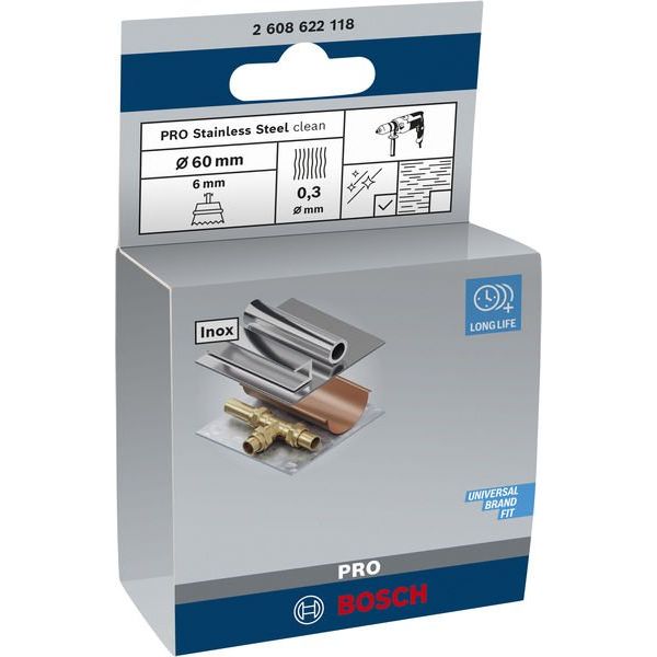 Bosch - Rotierende Drahtbürste PRO Stainless Steel clean 2608622118 Topfbürste gerader