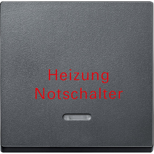 Merten - Abdeckung/Bedienelement für Installationsschalterprogramme Wippe Kontr.Fenster anth 431814 Aufdruck Heizung