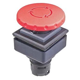 Schlegel - Frontelement für Pilztaster Not-Aus-Taste QXJV 27x27mm, sw