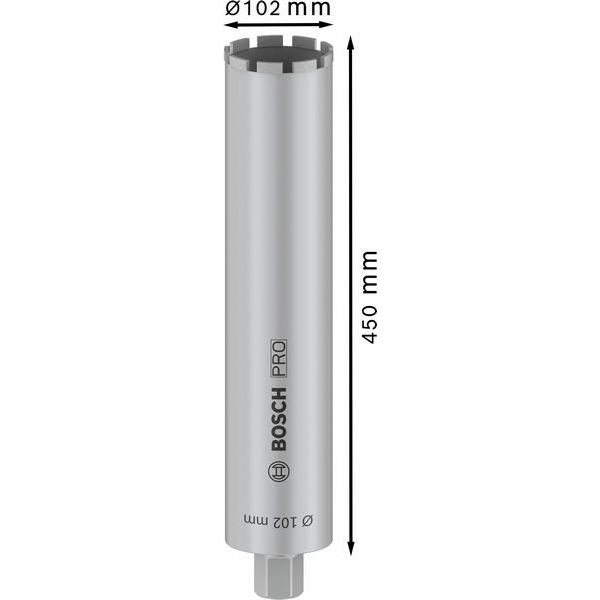 Bosch - Bohrkrone PRO Nassbohrkrone, 102 x 2608601740 450 mm G 1 1/4 Zoll