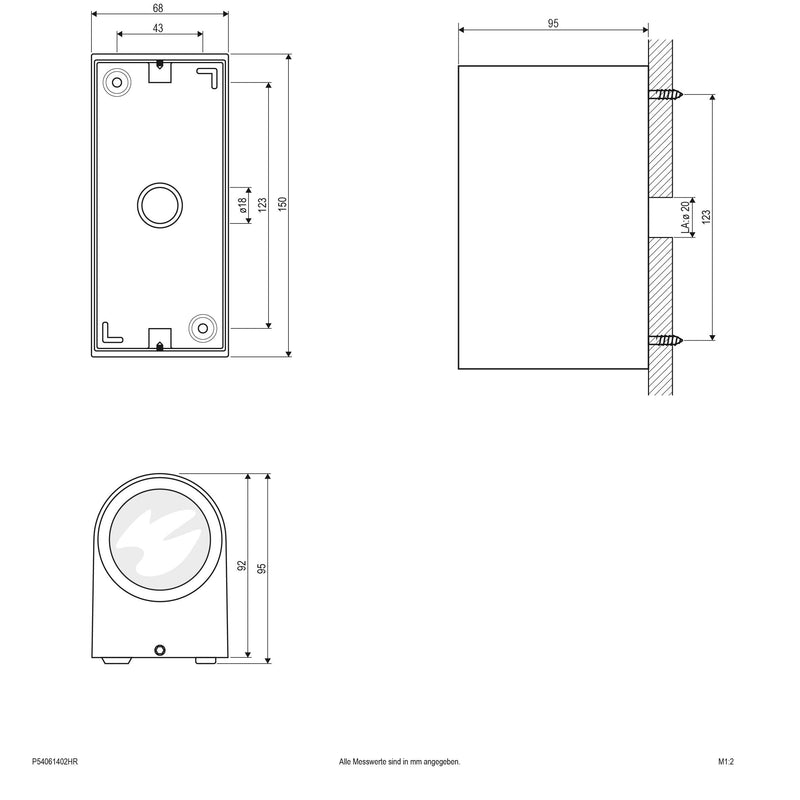EVN Lichttechnik - Decken-/Wandleuchte P-LED Wandanbauleuchte P54061402HR IP54 230V 3000K