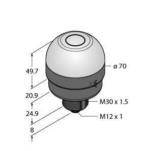 Turck - Kapazitiver Näherungsschalter Bestückungssensor K70APT2GRYF2Q Pick-to-Light