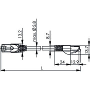 Telegärtner - Patchkabel Kupfer Patchkabel SF/UTP Cat.5 100008107 0,25m 4x2xAWG26/7PUR