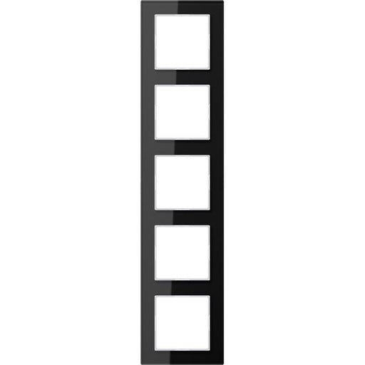 Jung - Abdeckrahmen Glasrahmen 5-fach sw AC 585 GL SW waage/senkrecht