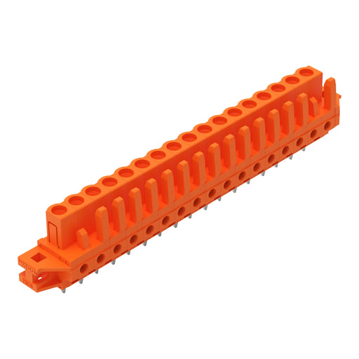 WAGO - Leiterplattensteckverbinder THT-Federleiste gerade 232-177/031-000 Maß 5,08mm,orange − 10 Stück
