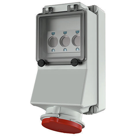 Mennekes - CEE-Steckdose abschaltbar, abgesichert (IEC 60309) Wanddose 5008 32A,5p,6h,400V,IP44