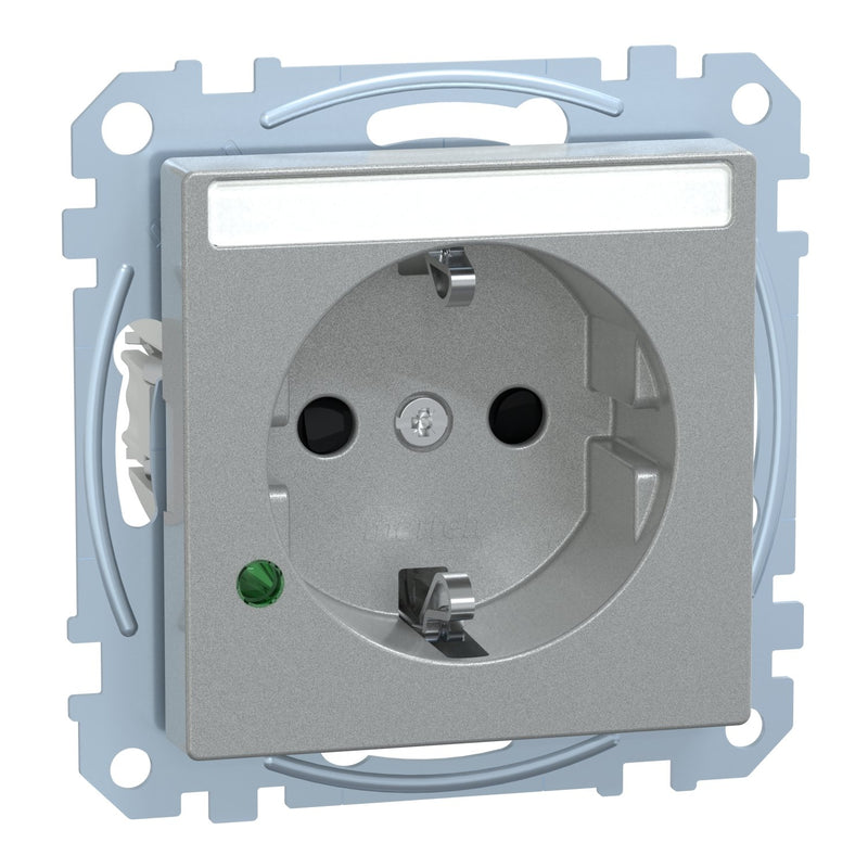 Merten - Steckdose SCHUKO-Steckdose alu MEG2305-0460 Übersp.Sch.Schriftf