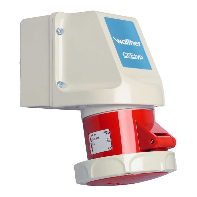 Walther Werke - CEE-Steckdose (IEC 60309) Wandsteckdose 32A 139 5P 400V 6h IP67
