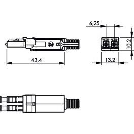 Telegärtner - LWL-Steckverbinder STX LC-D Steckereinsatz 100021187 MM
