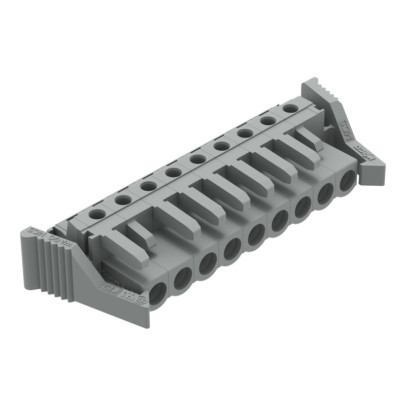 WAGO - Leiterplattensteckverbinder THT-Federleiste abgewink. 232-239/039-000 Rastermaß 5mm,grau − 25 Stück