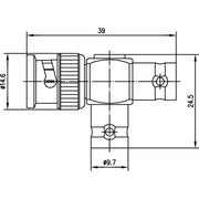 Telegärtner - Koax-Kupplung BNC-T-Stück (M-F-F) 100023600 75Ohm − 5 Stück