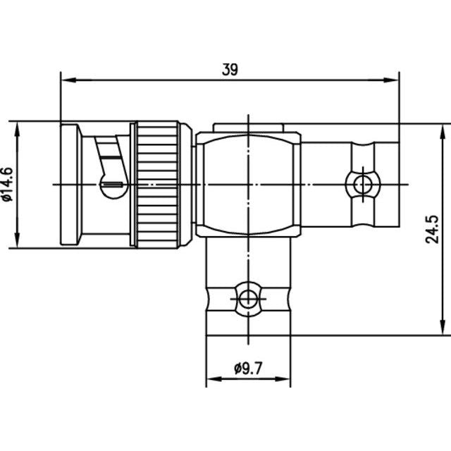 Telegärtner - Koax-Kupplung BNC-T-Stück (M-F-F) 100023600 75Ohm − 5 Stück