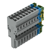 WAGO - Ein- und mehrpolige Klemmenleiste 1-Leiter-Federleiste 769-110/000-038 4mm²,gn-ge/bl/gr − 25 Stück