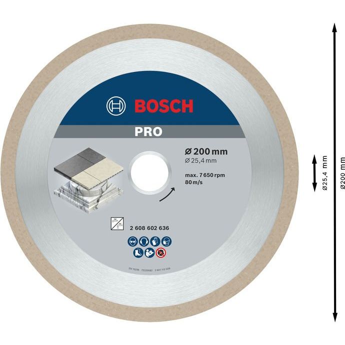 Bosch - Trenn-/Schleifscheibe Diamanttrennscheibe 2608602636 PRO Ceramic