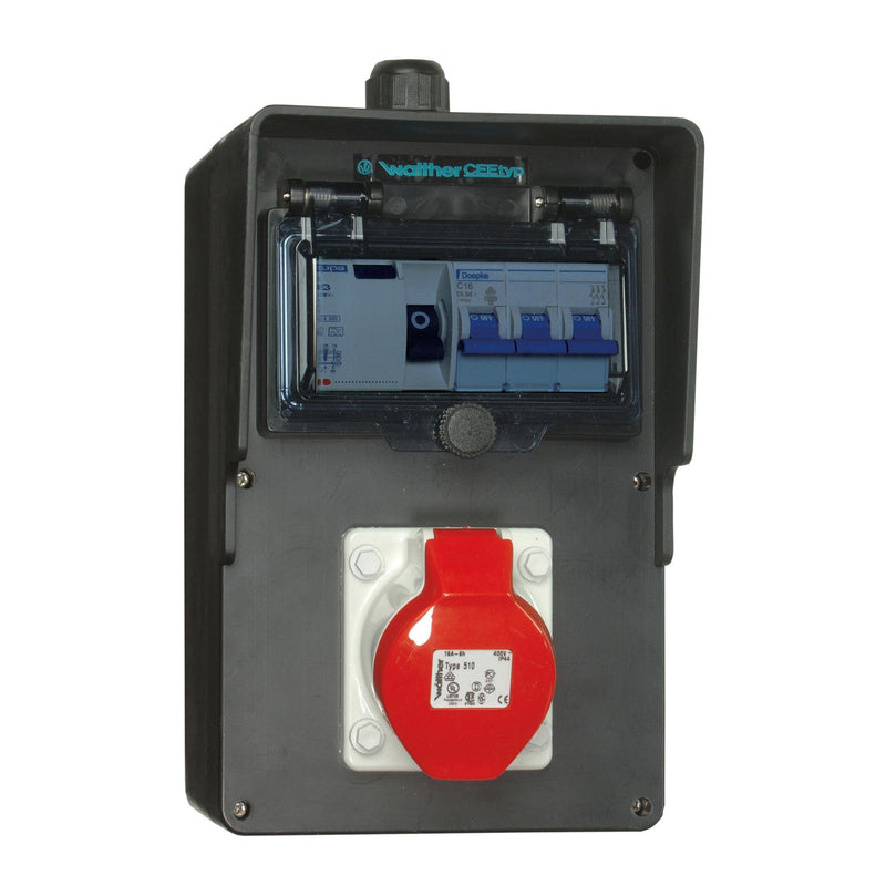 Walther Werke - CEE-Steckdosen-Kombination (IEC 60309) Steckdosenkombination 6440104 Vollgummi, 16A