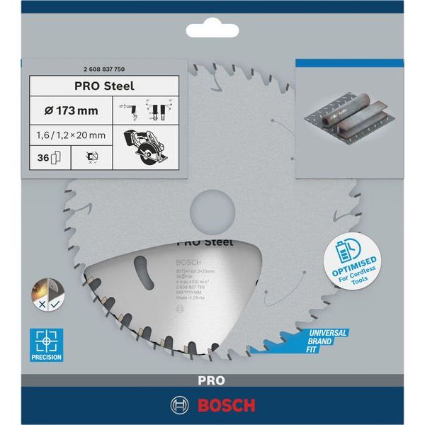 Bosch - Kreissägeblatt PRO Steel cordless 2608837750 Kreissägeblatt 173 x