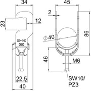 OBO Bettermann - Bügelschelle BS-RS1-M-40 FT 34-40mm − 100 Stück
