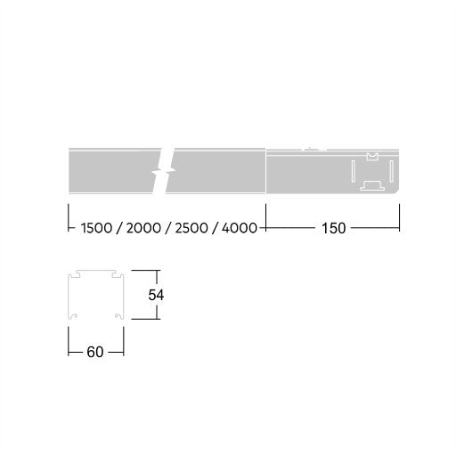 Thorn - Mechanisches Zubehör/Ersatzteile für Leuchten Tragschiene CONTUS T L2500 WH 2500mm, ws