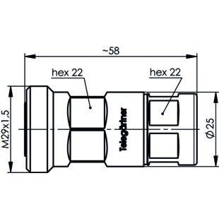 Telegärtner - Koax-Steckverbinder Kabelbuchse 100024503 G21 (1/2Z) IP68