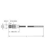 Turck - Rundsteckverbinder, feldkonfektionierbar (Industriesteckverbinder) M12-Kupplung,gerade RKSW451-6M Ende offen, 6m