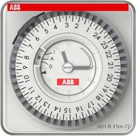 ABB Stotz S&J - Verteilerschaltuhr analog Leistungschalter AD1-R-15m-72 4p FF 1500VDC