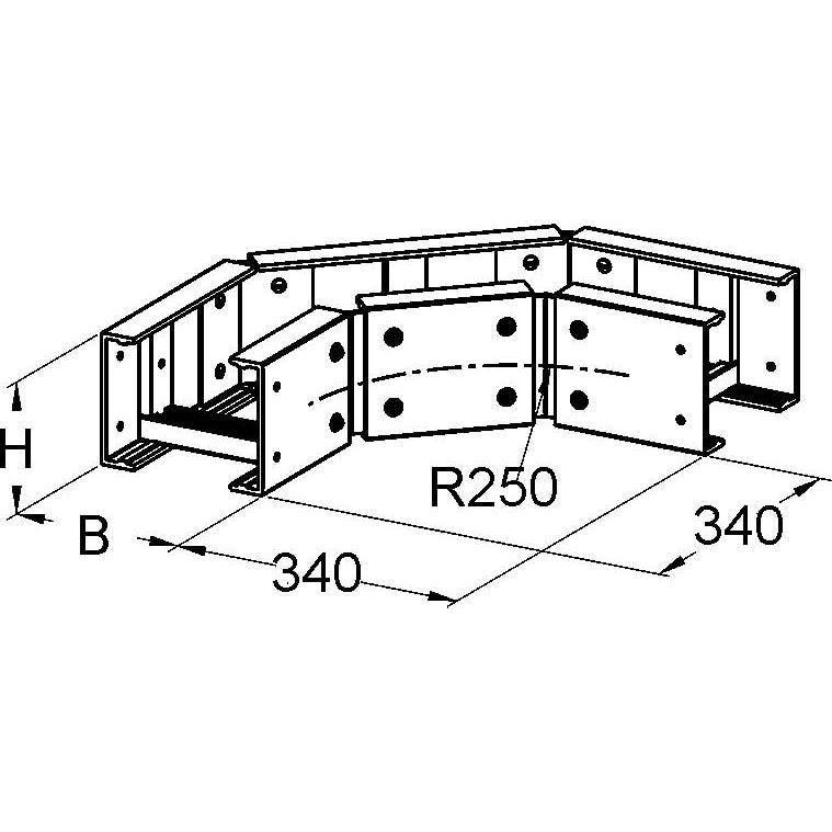 Niedax - Bogen für Kabelleiter GFK-Bogen 90Grad ULB 150.900