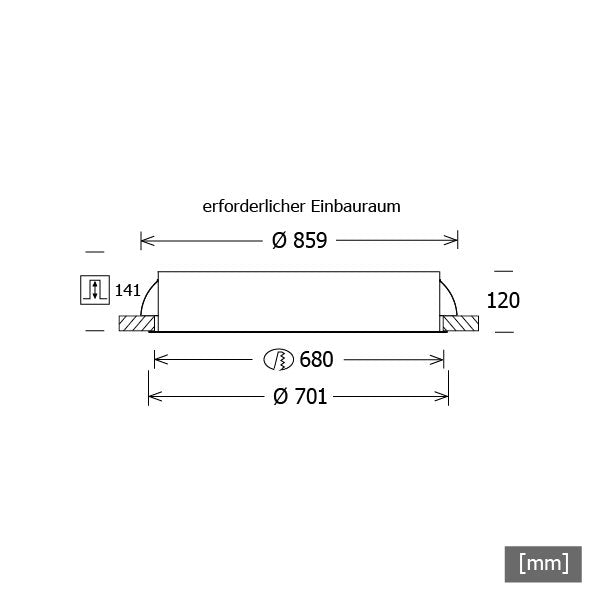 LTS Licht&Leuchten - Decken-/Wandleuchte LED-Einbauleuchte PLL27700401/DALI si 99W 4000K 7687lm
