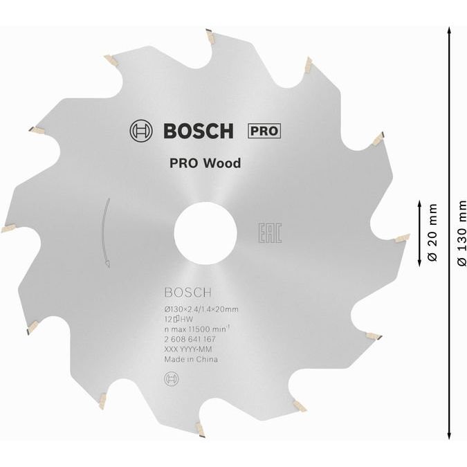 Bosch - Kreissägeblatt PRO Wood Kreissägeblatt, 2608641167 130 x 2,4 x 20 mm