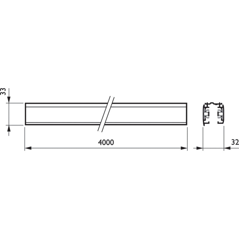 Philips Lighting - Stromschiene 3-Phasen-Stromschiene RCS750 3C L4000 WH