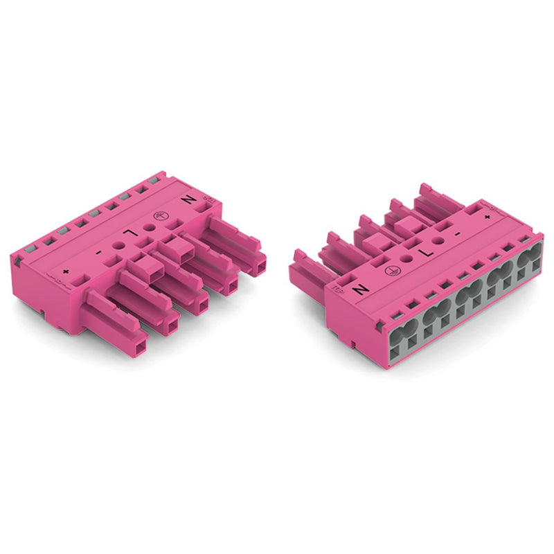WAGO - Steckverbinder für steckbare Gebäudeinstallation Buchse 5-polig 770-285/082-000 Kod. B,pink − 50 Stück