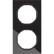 Berker - Abdeckrahmen Rahmen Glas/sw 10122216 2fach