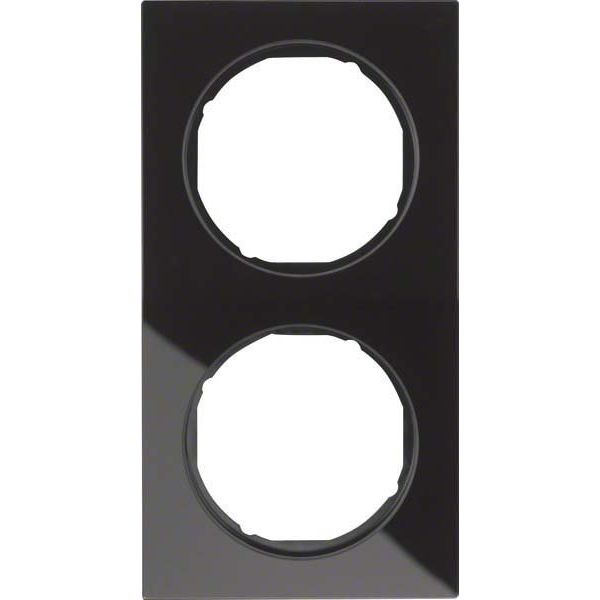 Berker - Abdeckrahmen Rahmen Glas/sw 10122216 2fach