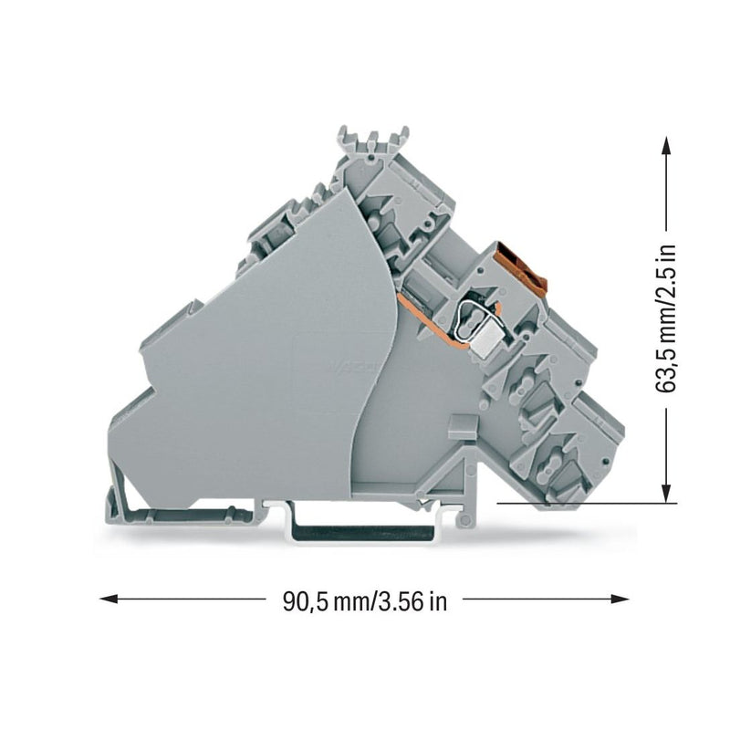 WAGO - Initiator/Aktor-Reihenklemme Aktoreneinspeiseklemme 280-515 grau − 20 Stück