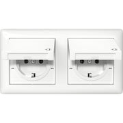 Gira - Steckdose KD +Set IP44 415803 Rahmen 2f Reinweiß