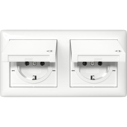 Gira - Steckdose KD +Set IP44 415803 Rahmen 2f Reinweiß