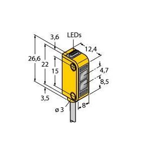 Turck - Lichttaster mit Hintergrundausblendung Opto Sensor Q12RB6FF15 W/30 Lichttaster − 1 Stück