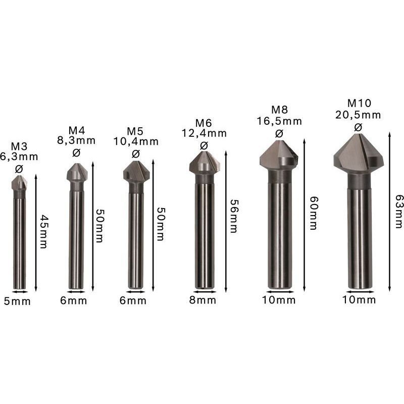 Bosch - Senkbohrerset PRO Soft Metal HSS 2608597527 Kegelsenker Set