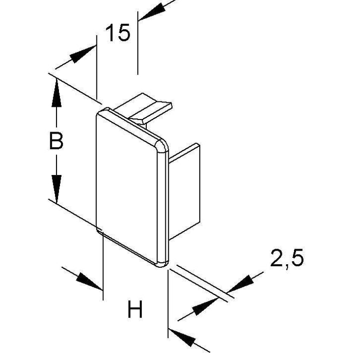 HKL - Endstück für Leitungsführungskanal Endstück cws E2540.6 Kanal-System HKL − 20 Stück

