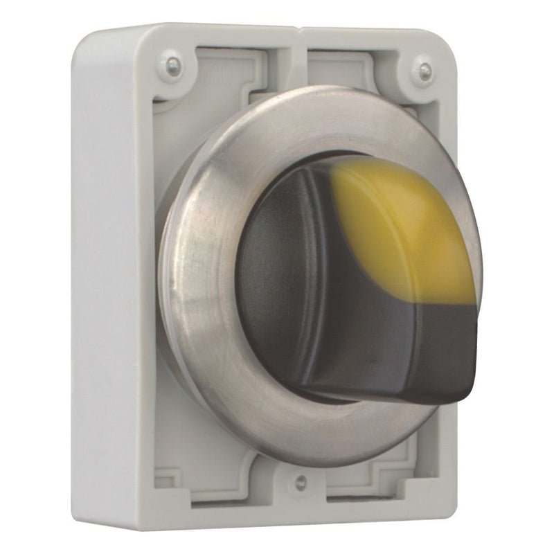 Eaton - Frontelement für Wahlschalter Leuchtwahltaste RMQ-Titan M30I-FWRLK3-Y rastend Knebelgriff