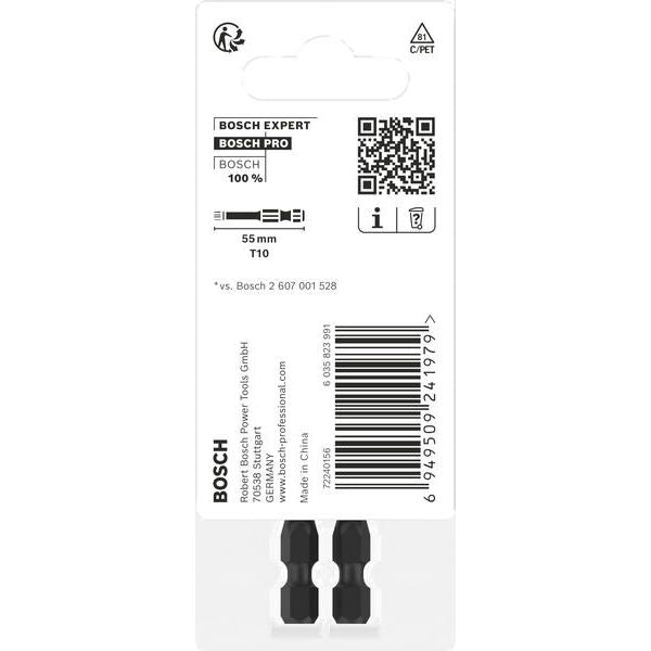 Bosch - Bit PRO Impact Bit, T10 2608522528VE(2) 55 mm, 2-tlg