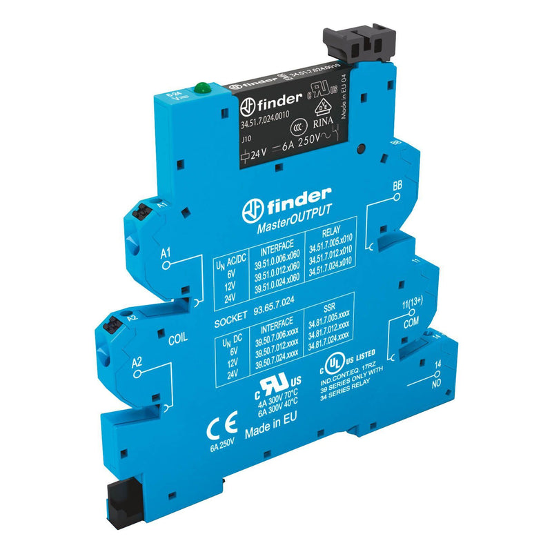 Finder - Schaltrelais Koppelrelais-MasterOutput 39.51.0.006.0060 1S, 6A − 10 Stück