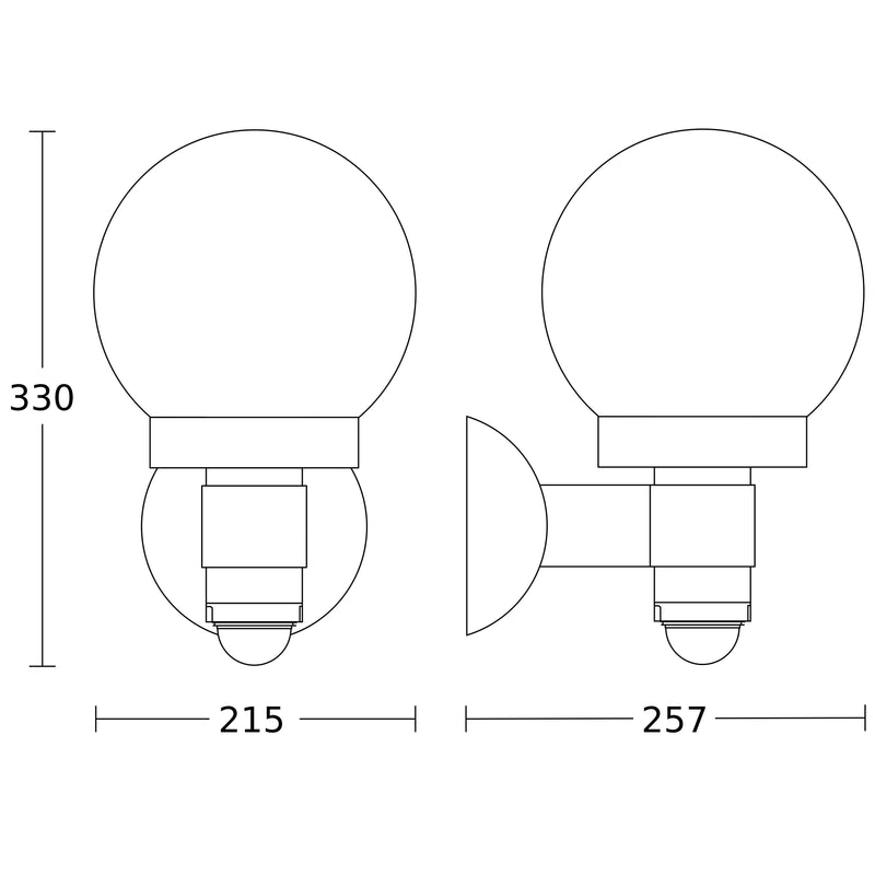 Steinel - Decken-/Wandleuchte Sensor-Außenleuchte L 115 S anthrazit 257 x 215 x 330 mm
