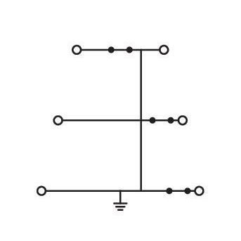 WAGO - Schutzleiter-Reihenklemme Schutzleiterklemme 870-557 0,08-2,5/4qmm PE − 50 Stück