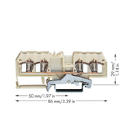 WAGO - Schutzleiter-Reihenklemme 4-Leiter-Schirmleiterklem. 281-658 Beschriftung,weiß − 50 Stück