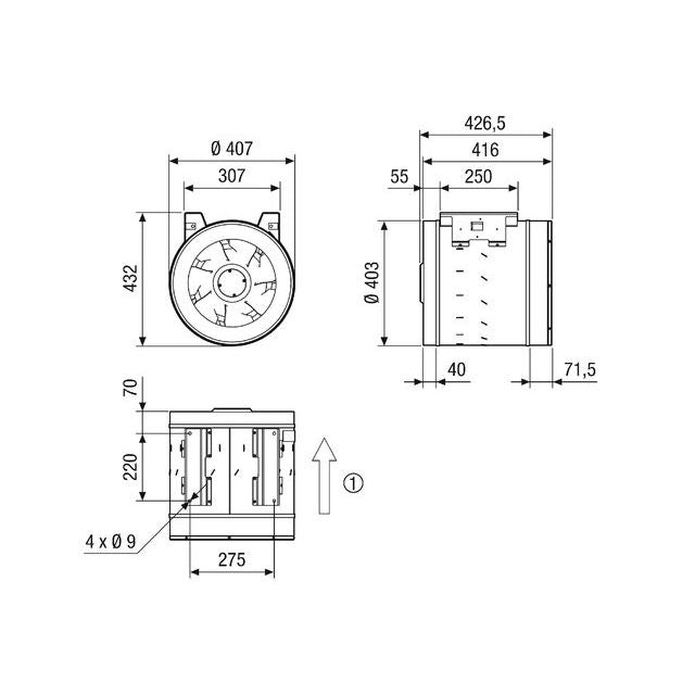 Maico - Ventilator für Rohreinbau Diagonal-Ventilator EDR 40-2