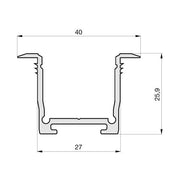 Radium Lampenwerk - Zubehör/Ersatzteile für Lichtschlauch/-band Alu-Profil Einbau 2m TRPA4220 weiß