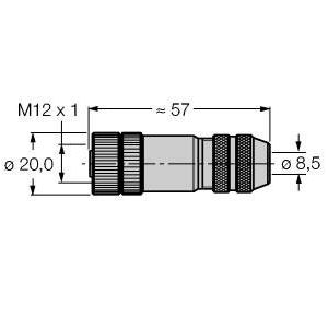 Turck - Rundsteckverbinder, feldkonfektionierbar (Industriesteckverbinder) Steckverbinder BMWS8151-8.5 konfektionierbar